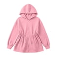 thumbnail image 7 of ZVAVZ Girls Long Zip Up Hoodies Adjustable Waist Hooded Sweatshirts Fashion Going Out Pullover Hoodie Winter Loose Fit Outwear Pink 11-12 Years, 7 of 7
