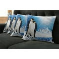 thumbnail image 2 of Ambesonne Winter Throw Pillow Cover 4 Pack, Snowy Frozen Season, 16", Sky Blue White Black, 2 of 6