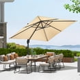 thumbnail image 3 of 10x10 FT Cantilever Patio Umbrella, 360° Rotating Offset Umbrella with Crank Lift, 100-Position Tilt., 3 of 6