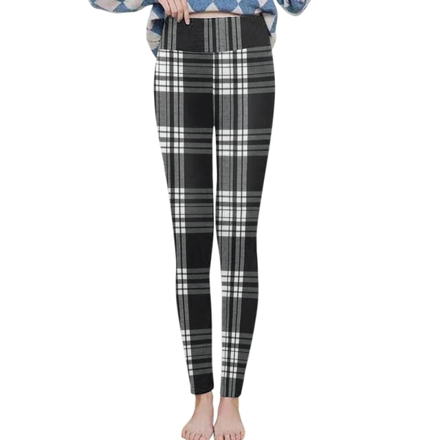 Gibobby leggings afelpados para mujer Pantalones mujer Elástico de cintura alta Patrón retro Impreso Forro polar Capris Termal Leggings de invierno de longitud completa(Gris, XXL)
