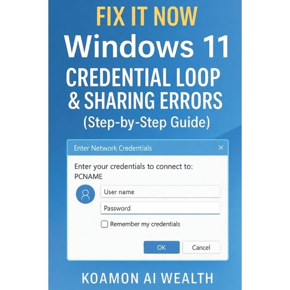 Fix It Now: Windows 11 Credential Loop & Sharing Errors (Step-by-Step Guide), (Paperback)