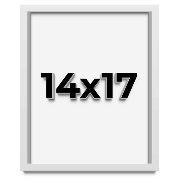 14x17 Shadow Box Frame White | 1 Inches Deep Real Wood Contemporary Shadowbox Display Frame | UV
