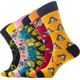 thumbnail image 4 of Harpily 6 Pairs Of Spring and Autumn New Printed Men's Medium Tube Socks, 4 of 4