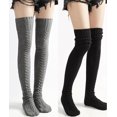 thumbnail image 7 of Women's Cable Knitted Thigh High Boot Socks Extra Long Winter Stockings Leg Warmers Socks Solid Color Over-the-Knee Socks Winter Leg Warmers Holiday Gift, 7 of 7