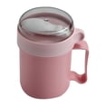 thumbnail image 1 of Breakfast Cup Portable Office Travel Camp Reusable Safety Picnic Snack Cereal Fruits Storage Mug Students Food Container for Children Pink, 1 of 9