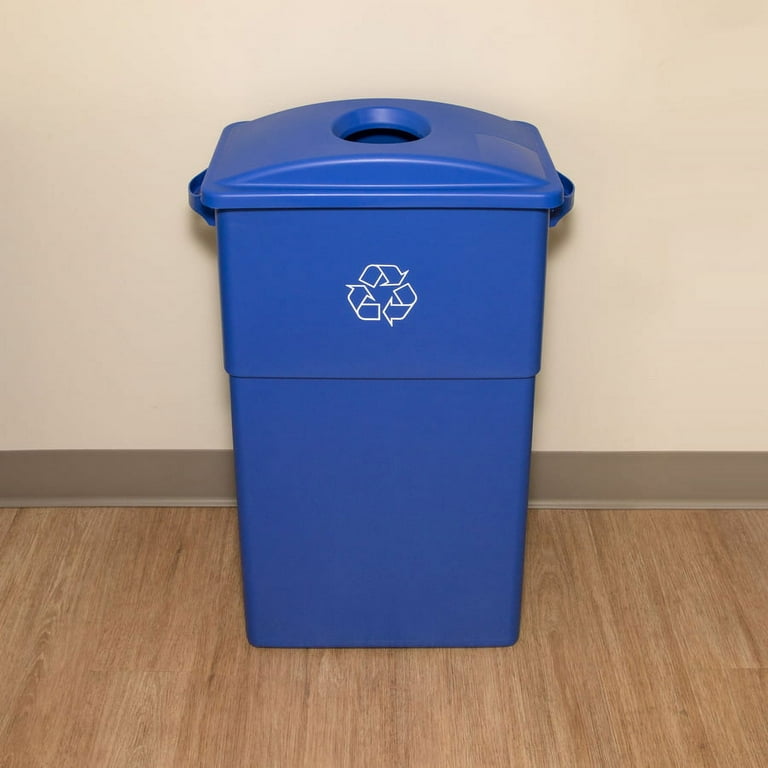 Genuine Joe 23-gallon Recycling Bin Round Cutout Lid - Round - 4 / Carton - Blue Genuine Joe 23-gallon Recycling Bin Round Cutout Lid - Round - 4 / Carton - Blue