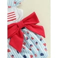 thumbnail image 6 of Okbabeha Newborn Baby Girls 4th of July Outfits Fourth of July Bubble Romper Fly Sleeve USA Flag Embroidery Bodysuits Summer Independence Day Clothes, 6 of 8