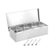 thumbnail image 1 of Tarros de especias de acero inoxidable, contenedor de almacenamiento con múltiples compartimentos, caja de condimentos, tarro para Bar, cocina, hogar 4 rejillas, 1 of 8