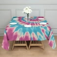 thumbnail image 3 of Colorful Tie Dye Mandala Pattern Square Tablecloth,Waterproof Square Table Cover,Wipeable Spillproof Washable Table Cover for Home Kitchen Party Decor 60"x60"(152x152cm), 3 of 6