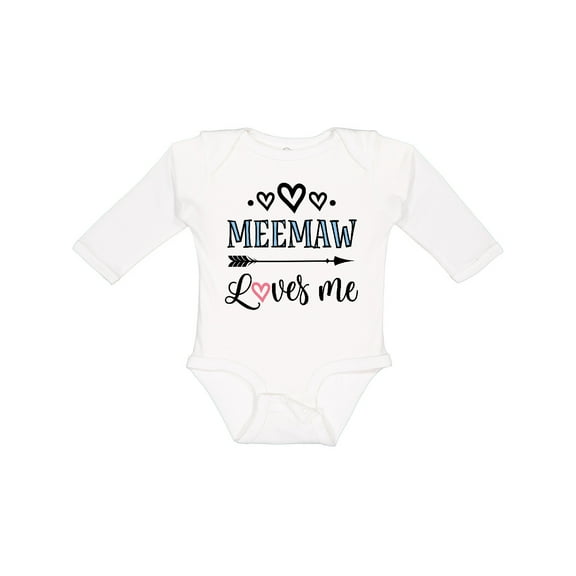 Inktastic My Meemaw Loves Me Girls Girls Long Sleeve Baby Bodysuit