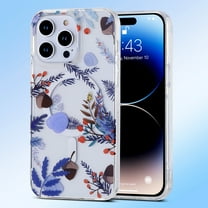 Clear Magnetic Case for iPhone 14 Pro High-Transparency Floral Flower Design Cover, Compatible with MagSafe Wireless Charging Slim Lightweight Shockproof Case for iPhone 14 Pro,Pattern-A