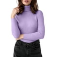 thumbnail image 2 of Miqool Turtleneck Sweater for Women Slim Fitted Trendy Long Sleeve Casual Fall Winter Ribbed Knitted Pullover Sweaters, 2 of 9