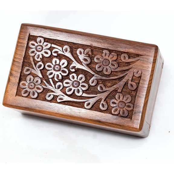 Wooden Pet Cremation Urn Box – Small Memorial Ashes Box for Dogs & Cats, Handmade Wood Pet Burial Urn