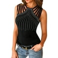 thumbnail image 1 of DYMADE Women Rhinestone Slim Fit Strappy Sexy Vest Tank Top, 1 of 2