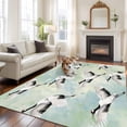 thumbnail image 3 of Teal White Birds Area Rugs Collection 5'x8', Vintage Animals Farmhouse Retro Art Non Slip Indoor Rectangle Throw Runner Rug Floor Mat Carpet for Living Room Dining Table Bedroom Nursery, 3 of 9