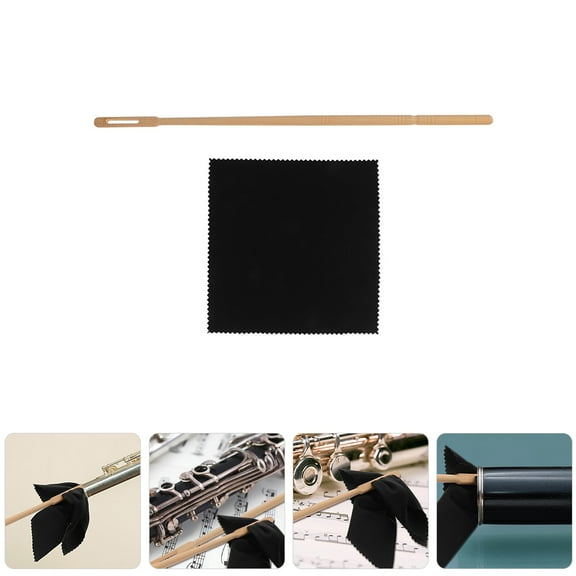 1 Set Flute Cleaning Cloth Flute Cleaning Rod Flute Musical Instrument Cleaning Rag