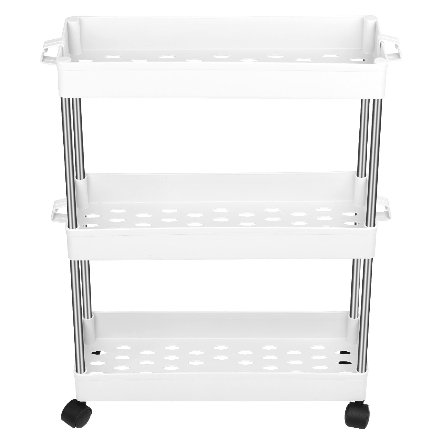 Coolmade 3 Tier Slim Storage Cart Mobile Shelving Unit Organizer Slide Out Storage  Rolling Utility Cart Tower Rack for Kitchen Bathroom Laundry Narrow Places,  Plastic & Stainless Steel, White - Walmart.com