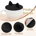 thumbnail image 3 of Uxcell 6 Pack Silicone Cup Lids, 4.5 Inch Mug Cover Seal Cat Ear Silicone Cup Covers Reusable Anti-Dust Airtight Mug Lid for Hot and Cold Drinks Cup Glass Cup Coffee Cup, Black, 3 of 6