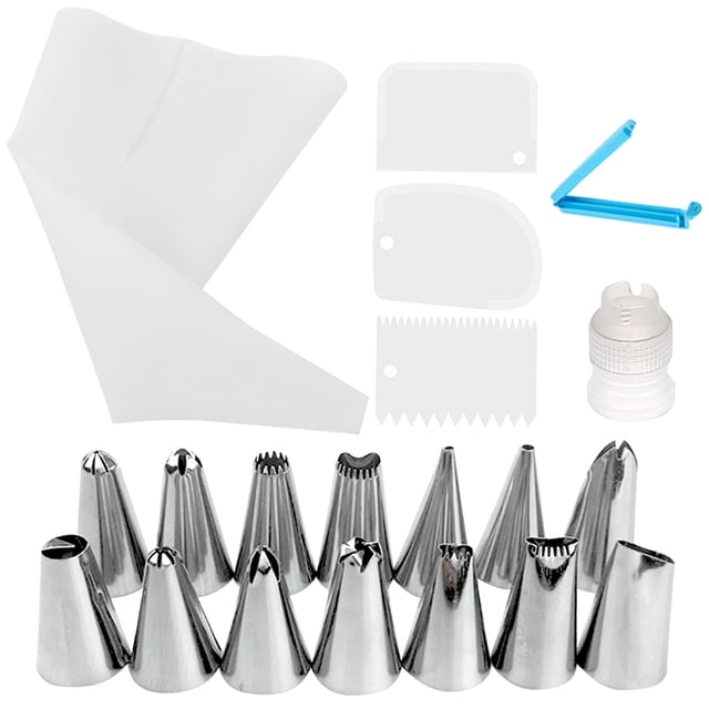 20pcs Reusable Cake Baking Set Portable Baking Pastry Accessories Kitchen Cooking Scraper Tools