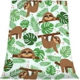 thumbnail image 5 of Yibo Cute Dinosaur, Tropic Leaves Flower Christmas Blanket Gift, Ultral Soft Cozy Warm Flannel Fleece Blanket for Animal Lover Suit for Sofa, Couch, Bed, Travel M Blanket for Teens, 5 of 9