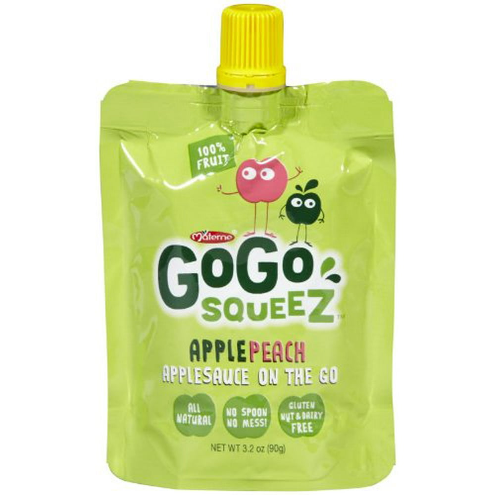 GoGo Squeeze Organic Applesauce Apple Peach Case of 12 3.2 oz