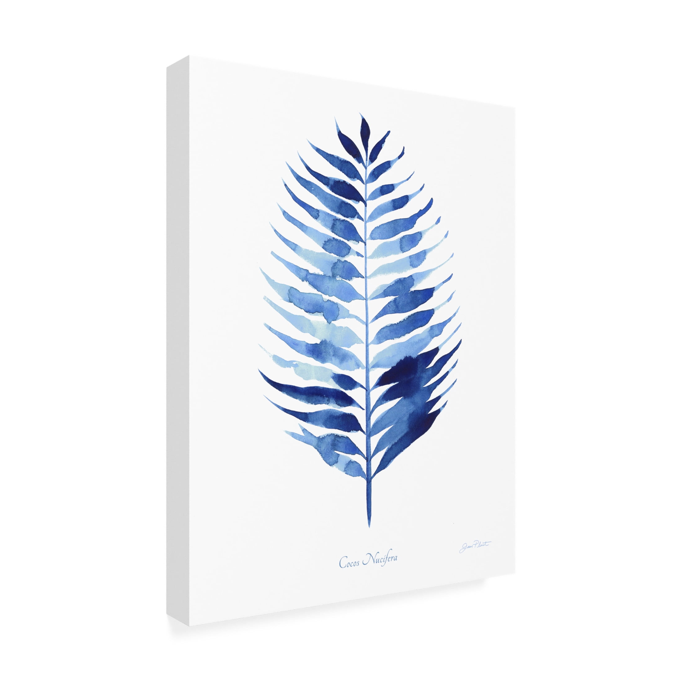Canvas Wall Art - Jean Plout 'Indigo Botanical 6' Wall Art for Living Room, Bedroom, or Office Décor by Trademark Fine Art - 24 x 32 Inches