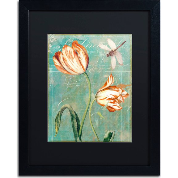 Trademark Fine Art "Tulips Ablaze I" Canvas Art by Color Bakery, Black Matte, Black Frame