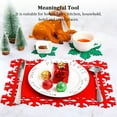 thumbnail image 4 of Toystoory Manteles individuales para , fiesta, copos de nieve, aislamiento térmico, alfombrilla de comedor hueca, de tela, bandeja, almohadilla, Cocina y Comedor Verde/9.3*10.5 cm, 4 of 6