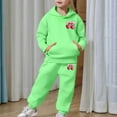 thumbnail image 5 of WMQPNNS Girls Sweatsuit Set 2 Piece Outfits Boys Oversized Sweatshirt and Baggy Sweatpants with Pockets Tracksuit Set(Size 4-5 Years, Green), 5 of 7