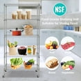 thumbnail image 4 of 5 Tier Wire Shelving Unit, Adjustable Metal Storage Rack, Mobile Wire Shelves for Kitchen, Laundry, Bathroom, Pantry, Closet Organization (17.7"D x 35.5"W x 71"H, Chrome), 4 of 8