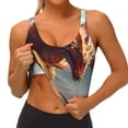 thumbnail image 3 of Gukieu Ferocious Dragon Fury Print Women's Sports Vest, Low-neck U-shaped Removable Pad Sports Bra for Yoga, Exercise, Dance-Small, 3 of 8