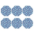 thumbnail image 2 of Pofeuu Blue Butterflies Print Leather Coasters Set of 6, Round Cups Mugs Mat Pad for Home Kitchen Heat Resistant Drink Coasters,Octagon, 2 of 7