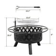 thumbnail image 2 of 30inch Outdoor Metal Firepits with Swivel and Adjustable Cooking Grates, Wood Burning Round Fire Pit Bowl with Fire Poker for Outside Patio Camping, Black, 2 of 8