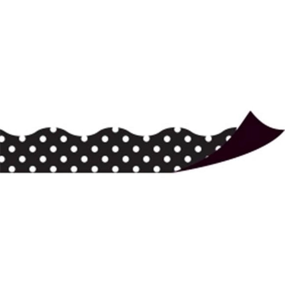 Teacher Created Resources TCR77124 Magnetic Borders Black Polka Dots