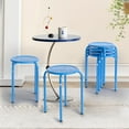 thumbnail image 2 of VINGLI 17.7in Metal Stackable Stools Portable Stacking Chairs Nesting Stool Decoration Round Stools Pack of 6 for Home Outdoor Indoor Office (Blue-Metal), 2 of 12