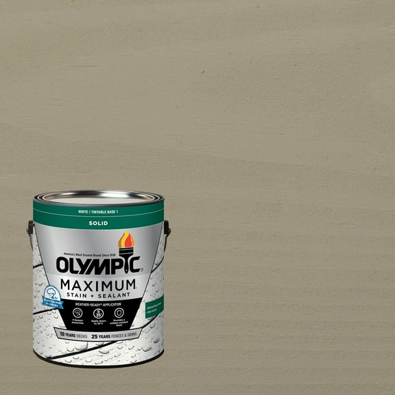 Olympic Maximum 1 Gallon SC-1075 Silver Dollar Solid Color Exterior Stain and Sealer in One