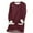 Burgundy, variant on Long Johns Thermal Underwear for Women Fleece Lined Cold Weather Round Neck Printed Thickened Warm Long Sleeve Base Layer Top Purple