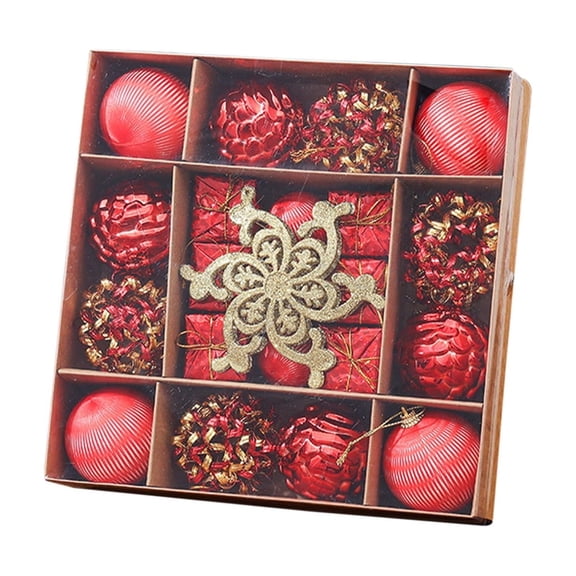 Yhmxh Christmas Balls Ornaments Set, 22Pcs Glitter Shatterproof Christmas Ball Snowflakes Tree Ornaments Hanging Ball Decoration Christmas Tree Hanging Ornaments for Wreath Garland Home Decor