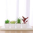 thumbnail image 2 of Mini Fake Succulent Plants Artificial Plastic Succulents Potted Faux Assorted Plants for Home Office Table Decoration, Set of 6 (White Plastic Pots), 2 of 5