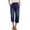 34# Navy, variant on Capri Jeans for Women Wide Leg High Waisted Effortless Flow Pull On Stretchy Denim Elastic Waist Pants with Pockets 20" 21" 22" Inseam Light Blue 2XL