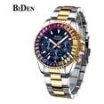 thumbnail image 2 of Reloj De Cuarzo De Lujo Con Diamantes Biden 0163-1 Para Homb Color del fondo Gold blue among colored diamonds, 2 of 8