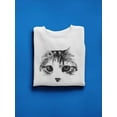 thumbnail image 3 of Cat Pencil Drawing Sweatshirt Women - Women Sweatshirt, White, Large, 3 of 4