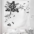 thumbnail image 1 of Dragonfly Tapestry, Floral Ornament with Fern Plants Leaves Nature Themed Illustration, Fabric Wall Hanging Decor for Bedroom Living Room Dorm, 5 Sizes, Black White, by Ambesonne, 1 of 1