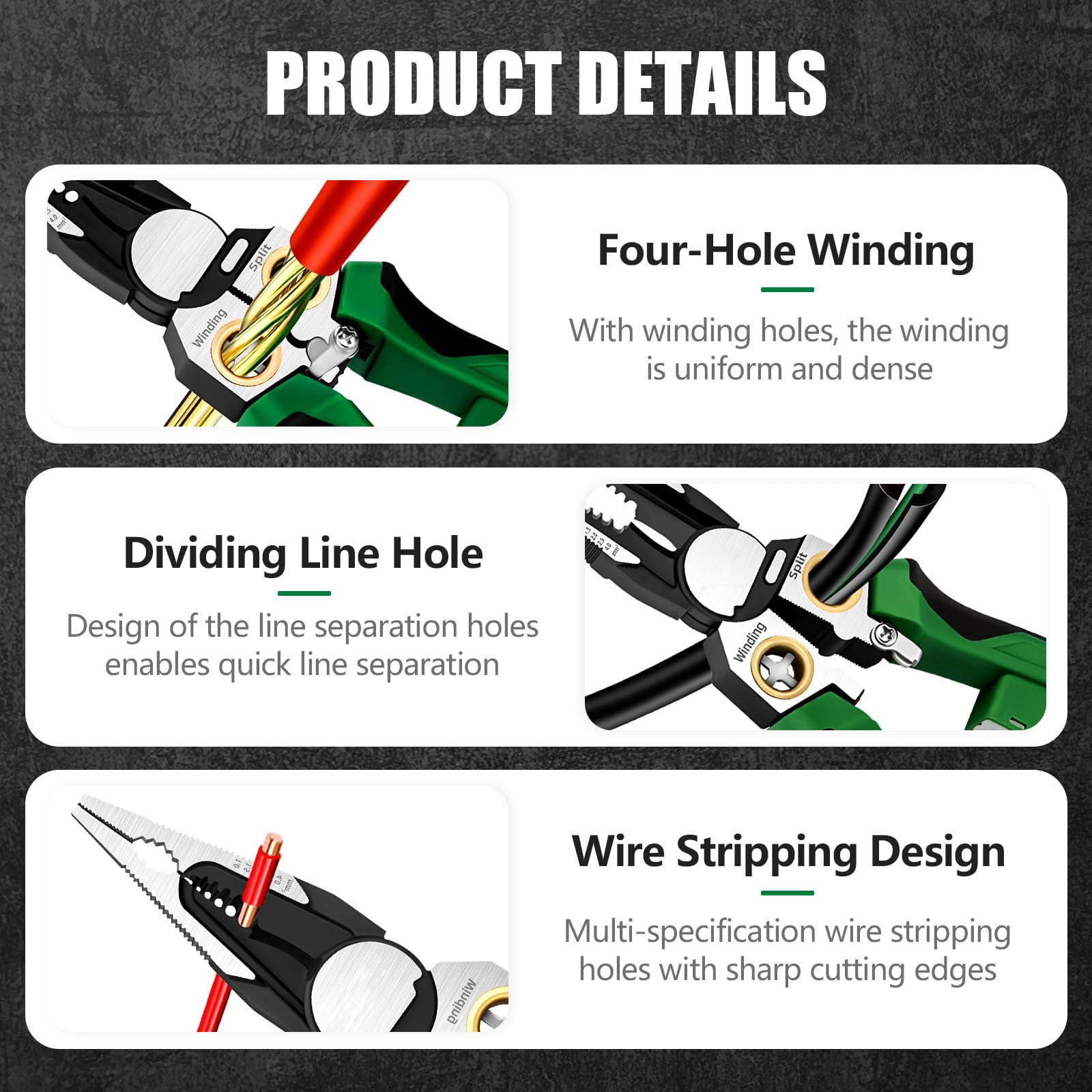 8 in 1 Wire Stripper with Voltage Tester, Professional Wire Stripper Electrical Pliers, Twister, Neutral Wires Electrician, Car Repair Tool for Cutting and Pulling Wires Cable Scissors (1 PCS)