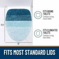 thumbnail image 5 of Soft Microfiber Bathroom Toilet Lid Cover, Machine Washable Covers, 17.5x15, Stays in Place Rubber Backing, Fits Most Round, Elongated and Oblong Lids, Accessories Decor, Peacock Blue, 5 of 7