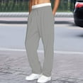 thumbnail image 4 of sususu Sweatpants For Men Open Bottom,Men's Double Layer Waistband Straight Leg Joggers Comfortable Everyday Wear Casual Pants Solid Sweatpants,Light Gray,M, 4 of 7
