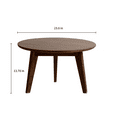 thumbnail image 4 of 100% Solid Oak Wood Round Coffee Table,23.62" D x 13.78" H Walnut Mid-Century Round Table with Triangle Table Legs, Small Round Coffee Table,Vintage Style Walnut Color Solid Wood Furniture, 4 of 8