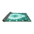 thumbnail image 2 of Ahgly Company Indoor Round Abstract Turquoise Blue Contemporary Area Rugs, 6' Round, 2 of 4