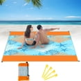 thumbnail image 2 of Beach Blanket 79 x 83inch Sandproof Beach Mat Waterproof Quick Drying Picnic Mat for Travel Camping, 2 of 9