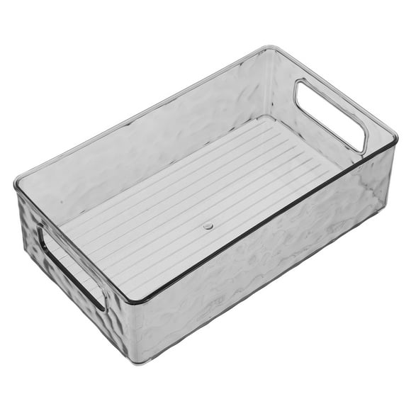 1Set Rectangular Plastic Storage Box Grey 10.2X5.9X3.0in for Kitchen Organization and Pantry Storage